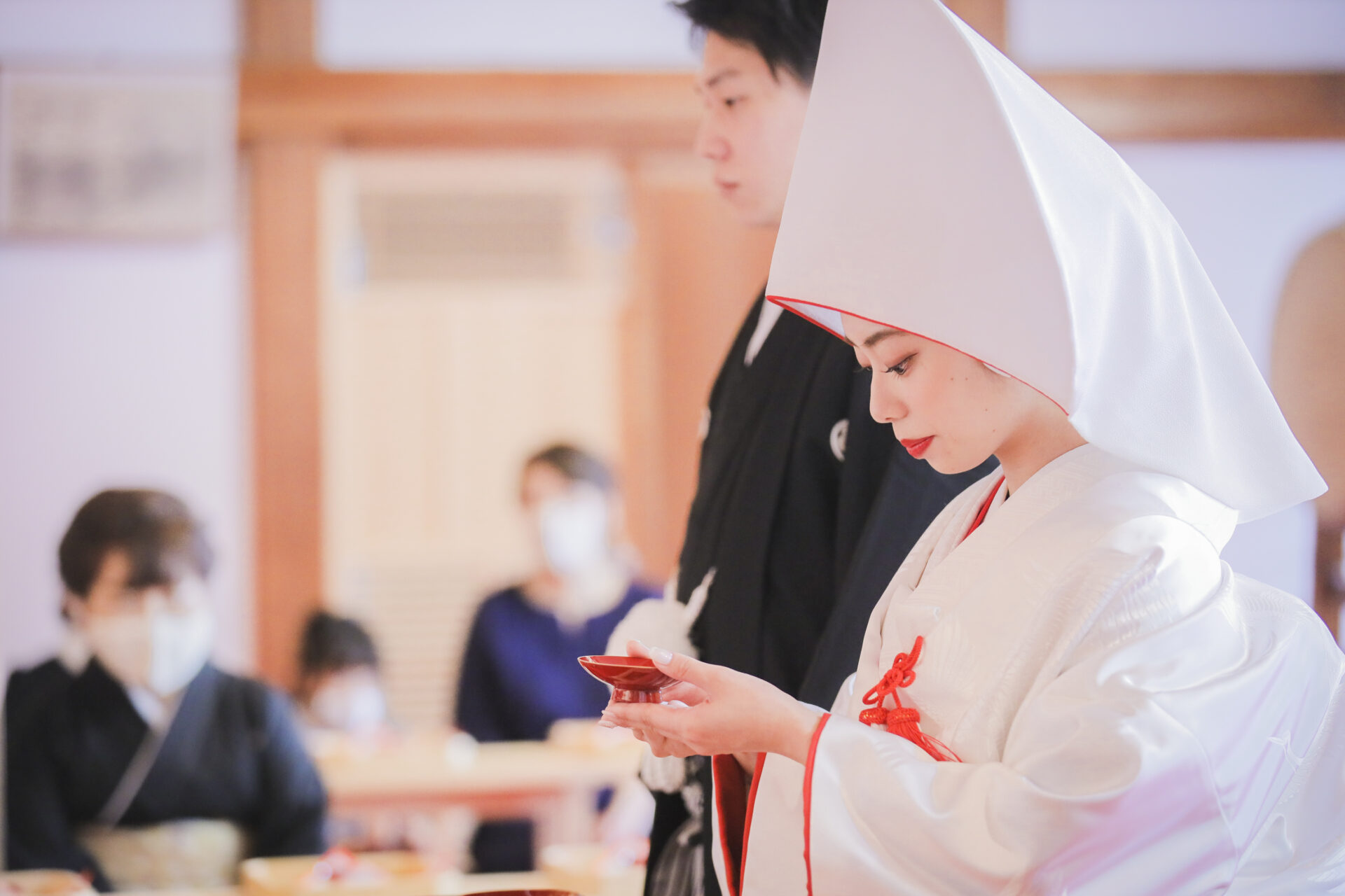 神前式の流れ-三献の儀-編｜三重県桑名市の神社で和装神前式・神社結婚式春日神社